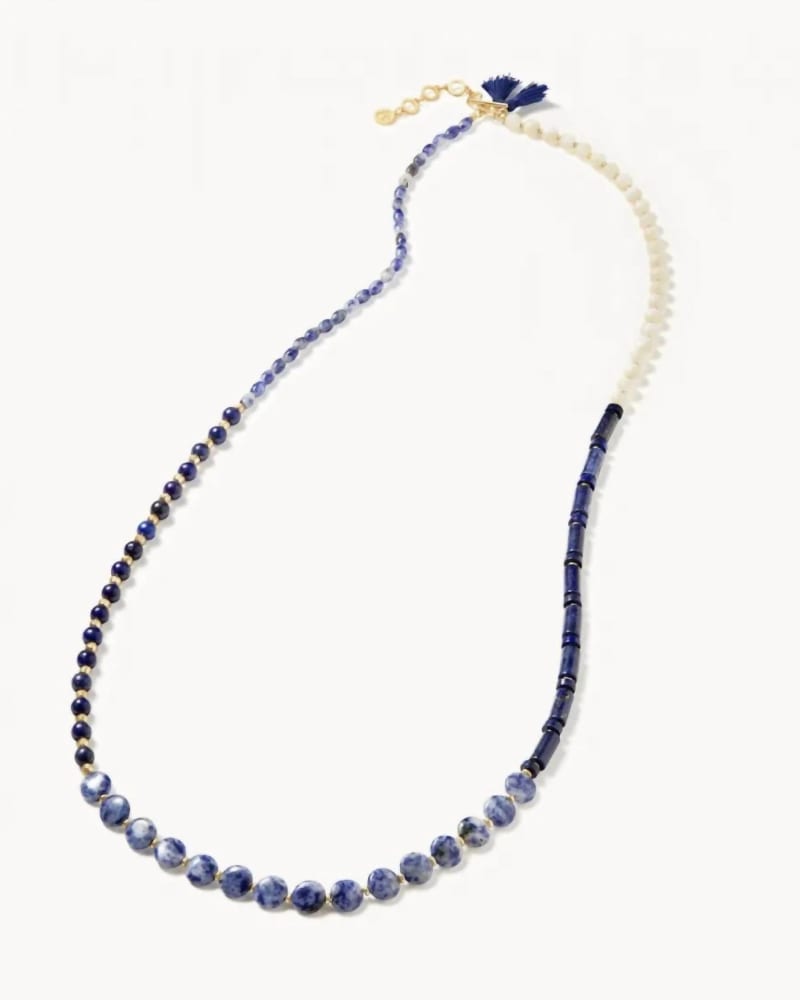 Front of a size O/S Beaded Wrap Necklace & Bracelet Combo in Oyster Alley in Oyster Alley by spartina 449. | dia_product_style_image_id:330595
